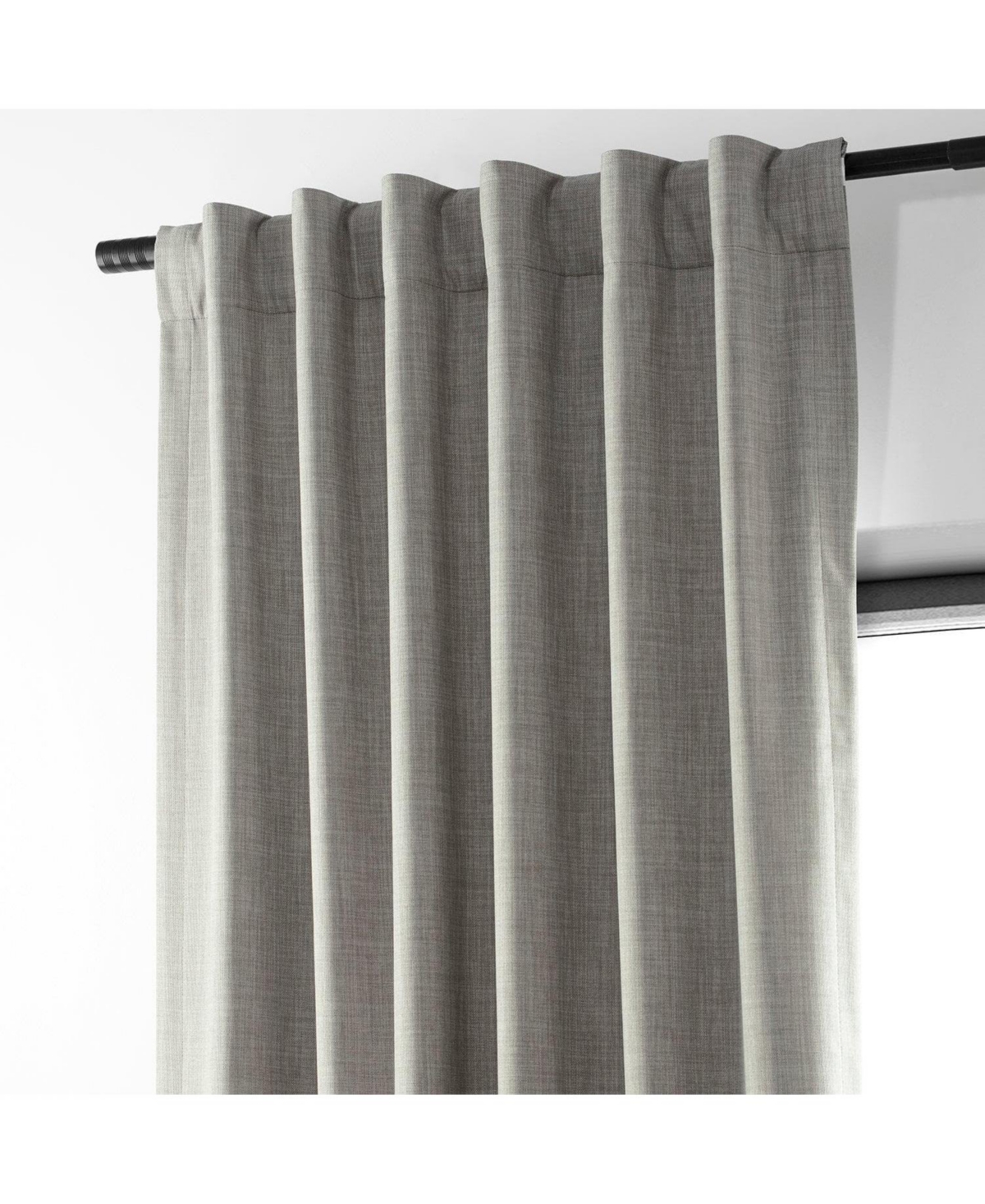 Half Price Drapes Dark Greige Performance Linen Hotel Blackout Curtain In Beige,tan
