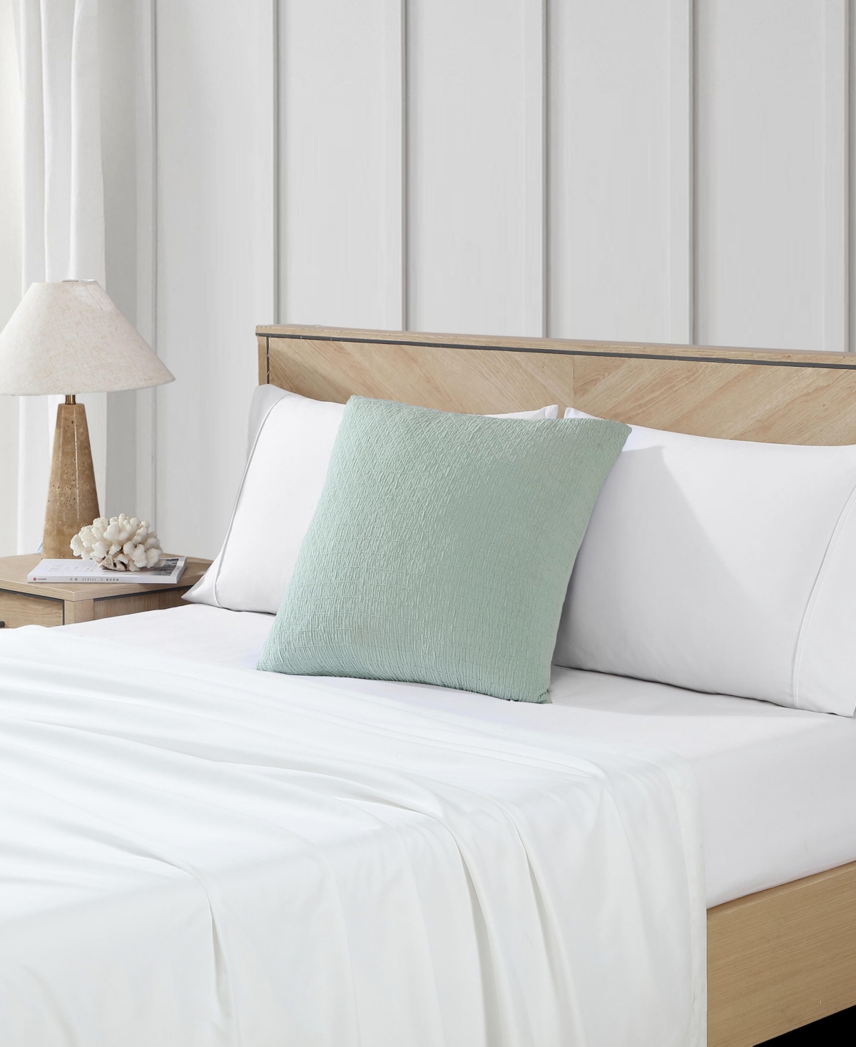 Nautica Wave Texture Turquoise Decorative Pillow In Dusted Aqua