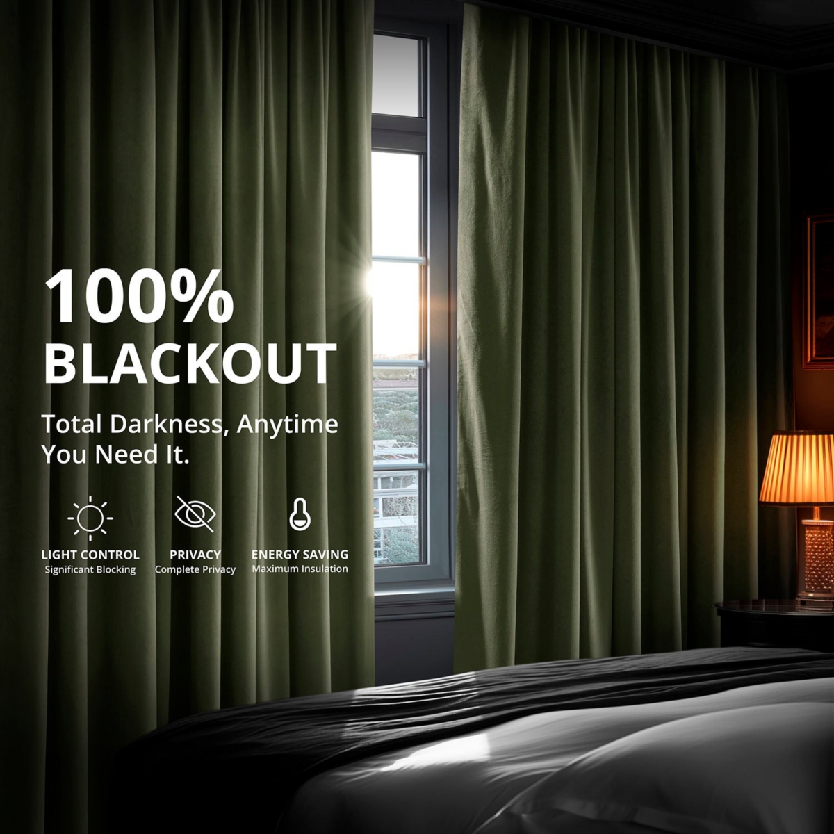 Half Price Drapes Hunter Green Grommet Signature Velvet Blackout Curtain