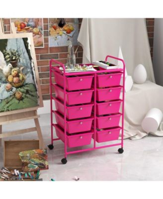 10-Drawer Rolling Storage Cart Versatile and Mobile Storage Solution for Home or Office