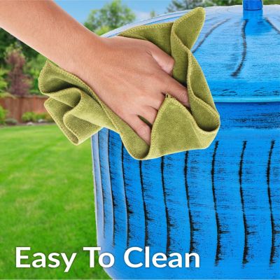 17.5" Outdoor Decorative Metal Garden Hose Holder with Lid - Blue Patina