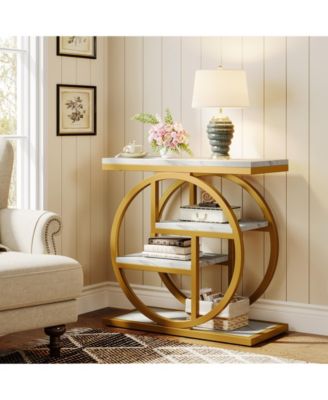 End Table, 4-Tier Narrow Side Table with Storage Shelves, Industrial Bedside Table for Bedroom, Wood Small Sofa Side Table