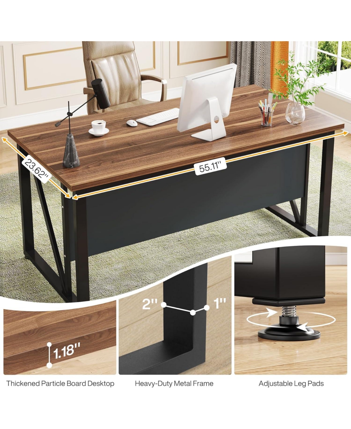 Tribesigns 55 inches Simple Computer Desk,Modern Home Office Desk Writing Table for Workstation