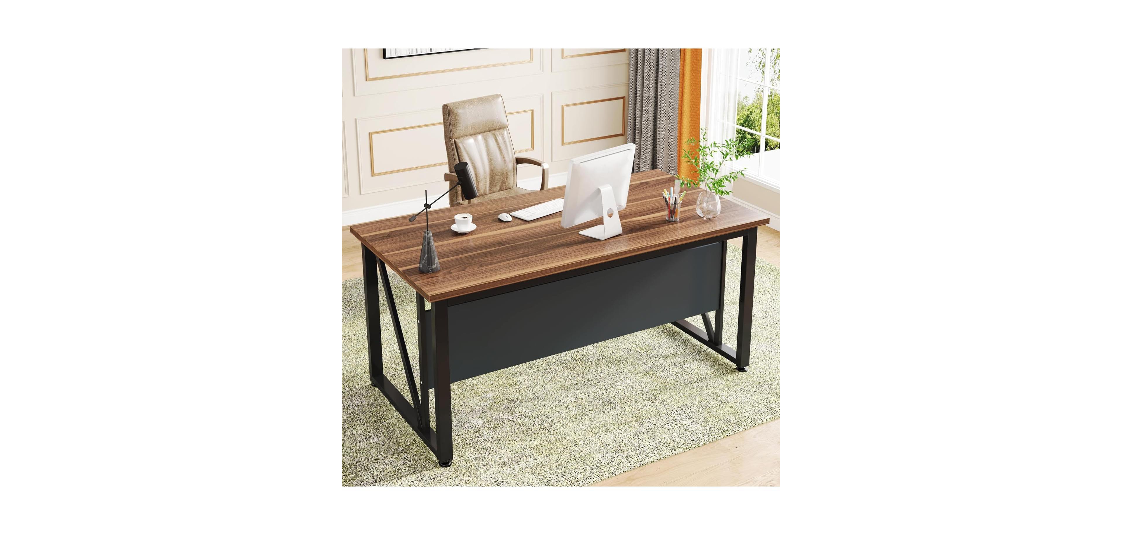 Tribesigns 55 inches Simple Computer Desk,Modern Home Office Desk Writing Table for Workstation