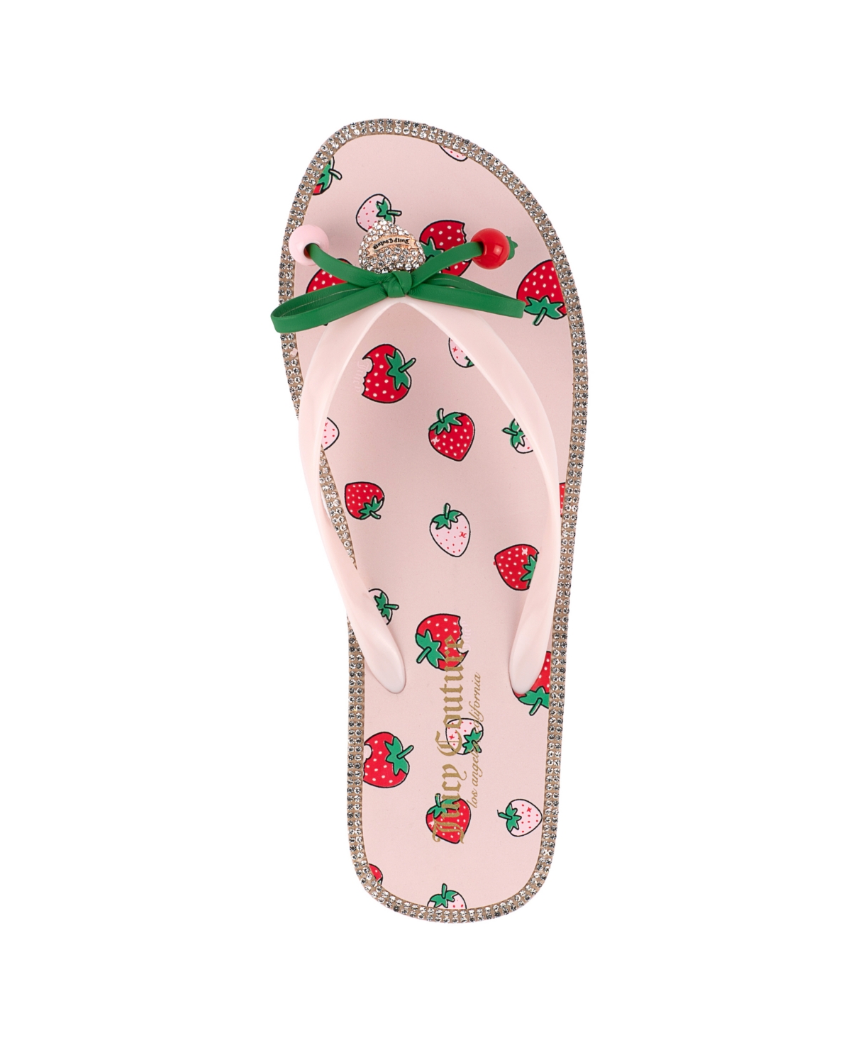 Shop Juicy Couture Women's Slurpy Fruity Flip Flops In Pink,strawberries