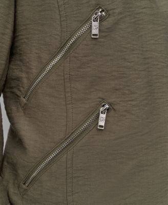 Women's Zipper Detailed Crinkle Jacket