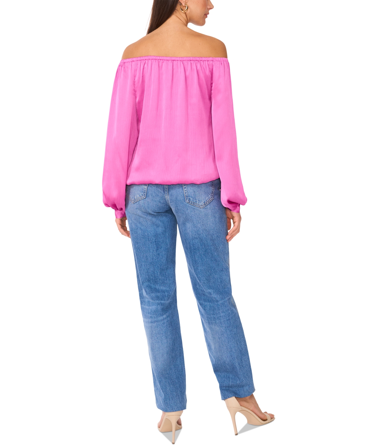 VINCE CAMUTO WOMEN'S OFF-THE-SHOULDER LONG-SLEEVE TIE-FRONT BLOUSE 