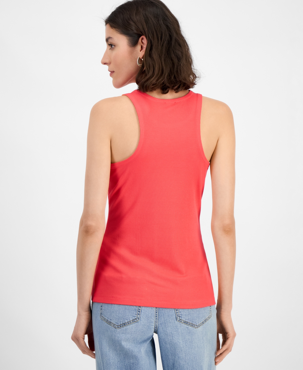 Inc International Concepts Women's Ribbed Knit Tank Top, Exclusively At Macy's In Starfish P