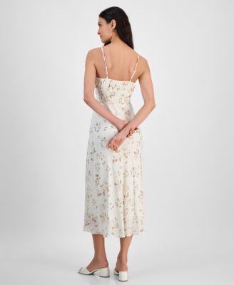 Women's Shirred Midi Slipdress, Exclusively at Macy's