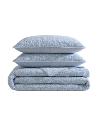 Floral Park Reversible 3-Pc. Quilt Set, King