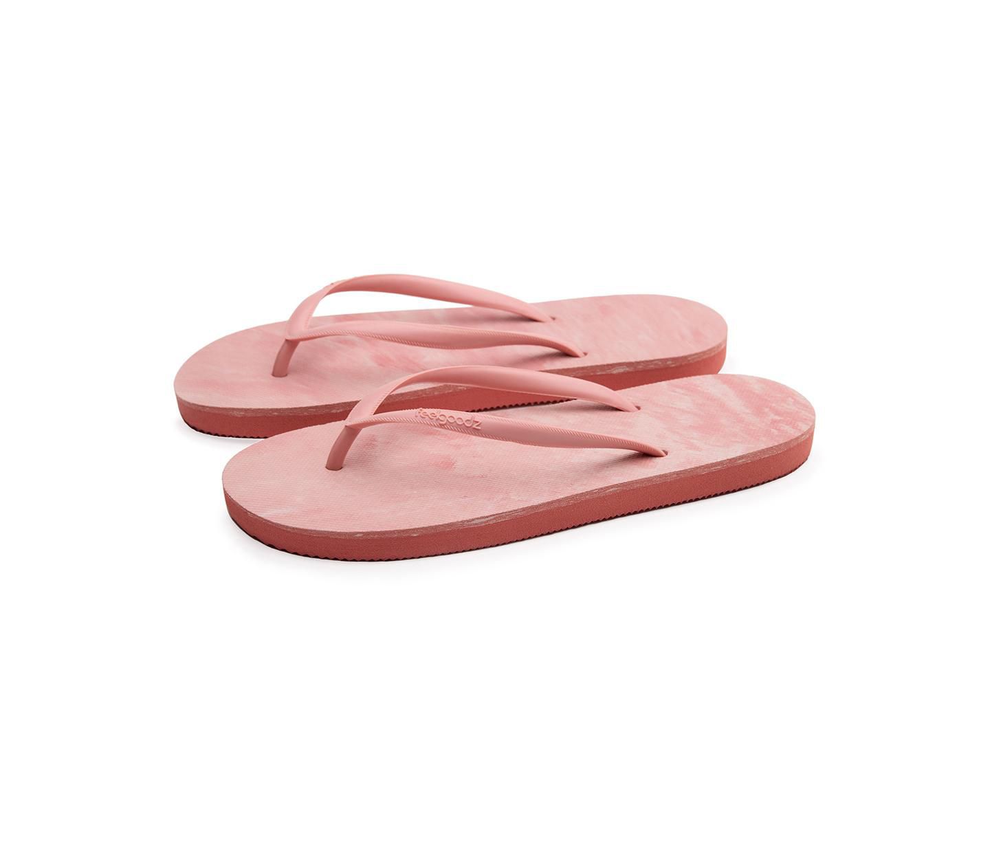 Женские сандалии Feelgoodz Slimz Remix Natural Rubber Flip-Flip Thong, цвет: Коралловый — фото 1