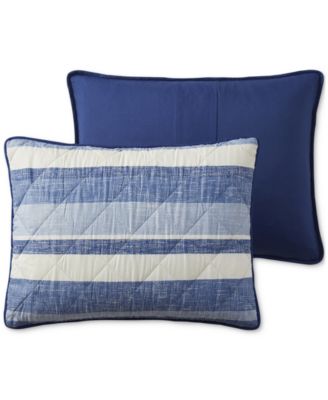 Blue Stripe Pinsonic Microfiber 2-Pc. Quilt Set, Twin