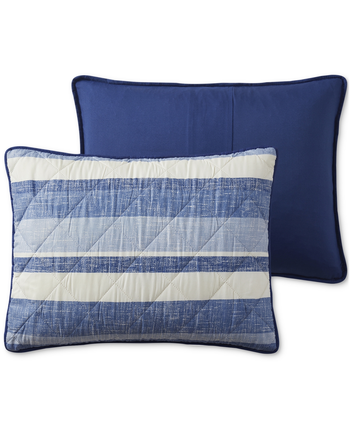 Seventh Studio Blue Stripe Pinsonic Microfiber 3-pc. Quilt Set, King In Navy