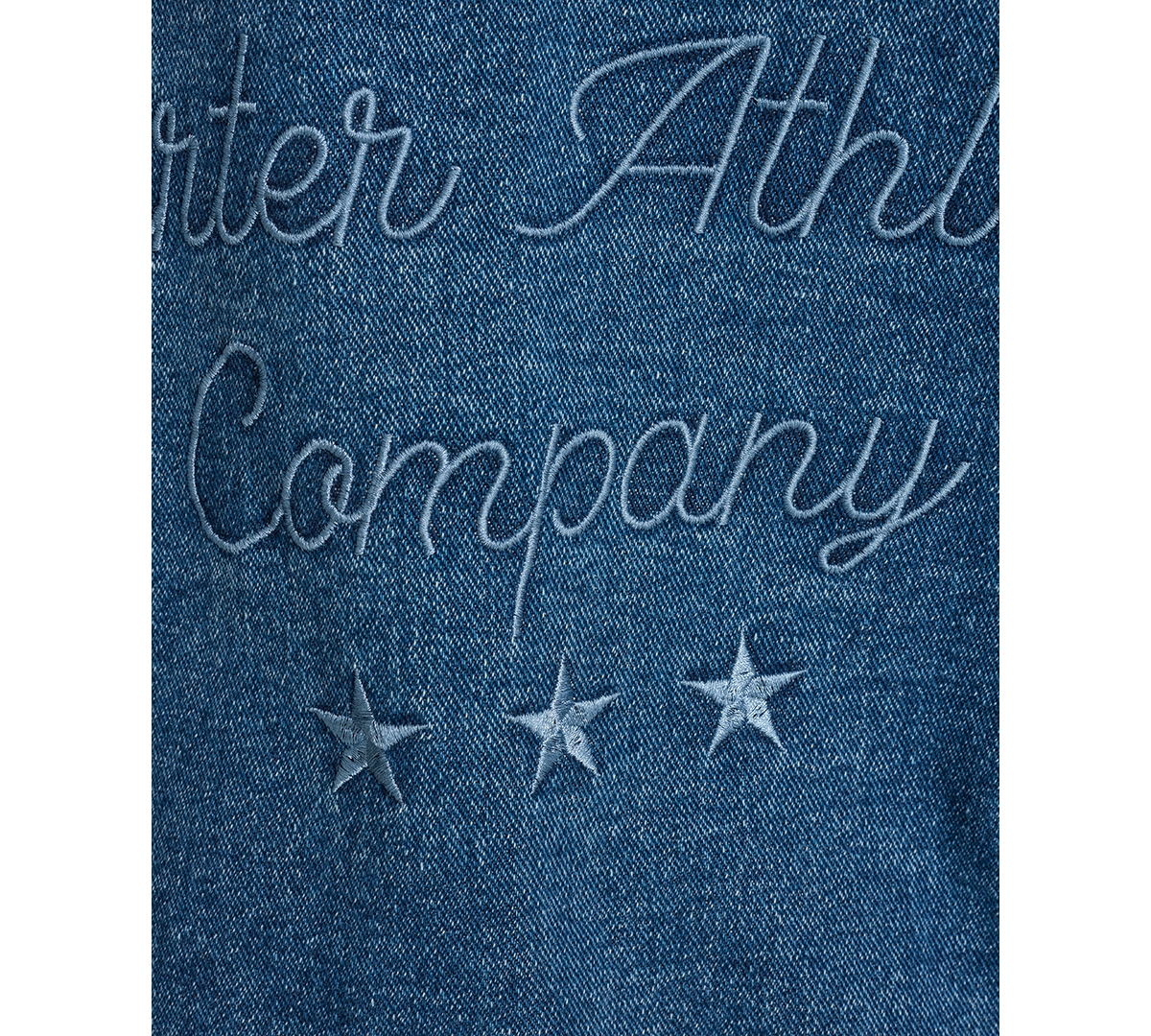 Starter Women's Colorblocked Denim Varsity Jacket In Mixed Wash