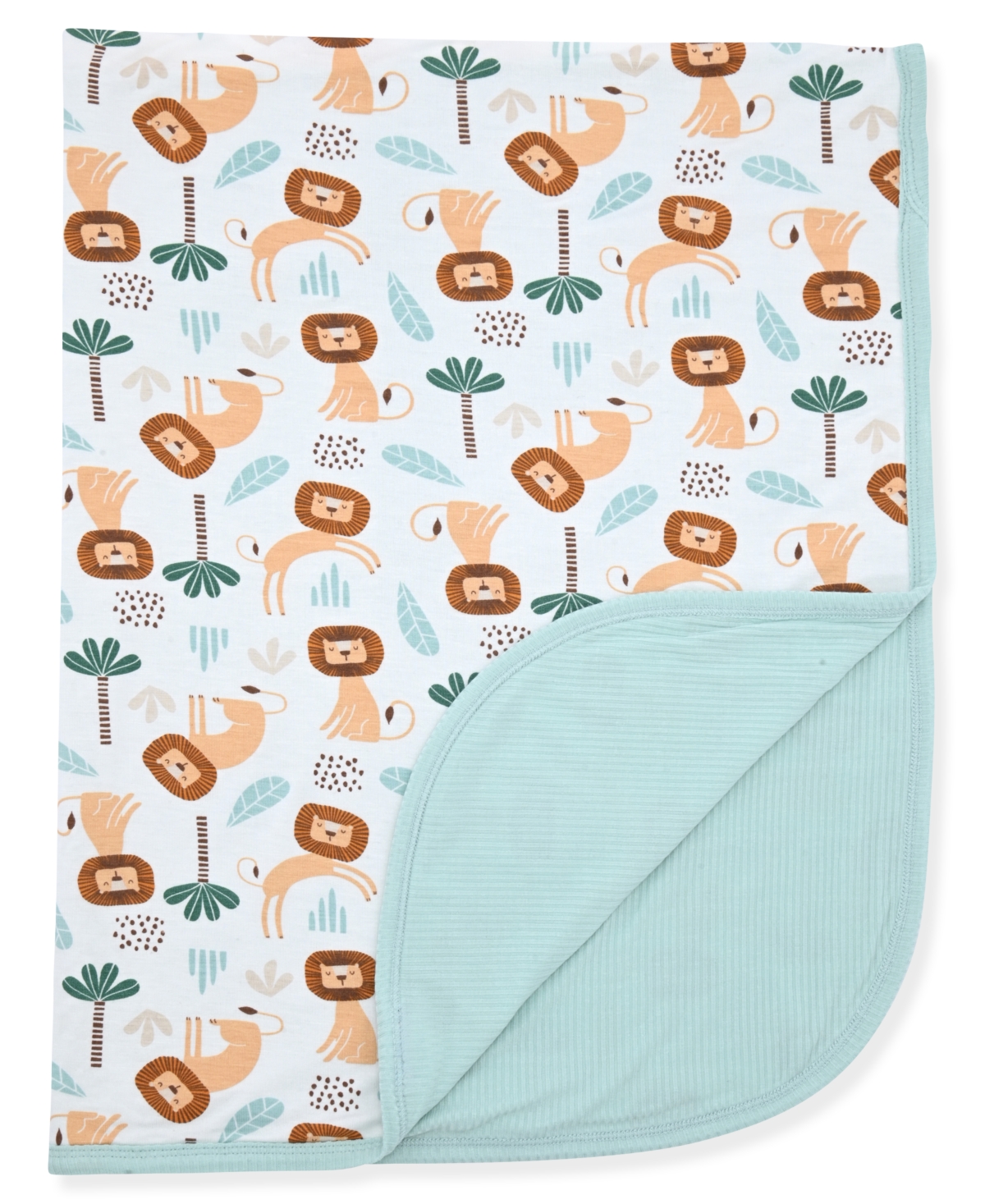 Max & Olivia Newborn Reversible Swaddle Blanket In Green