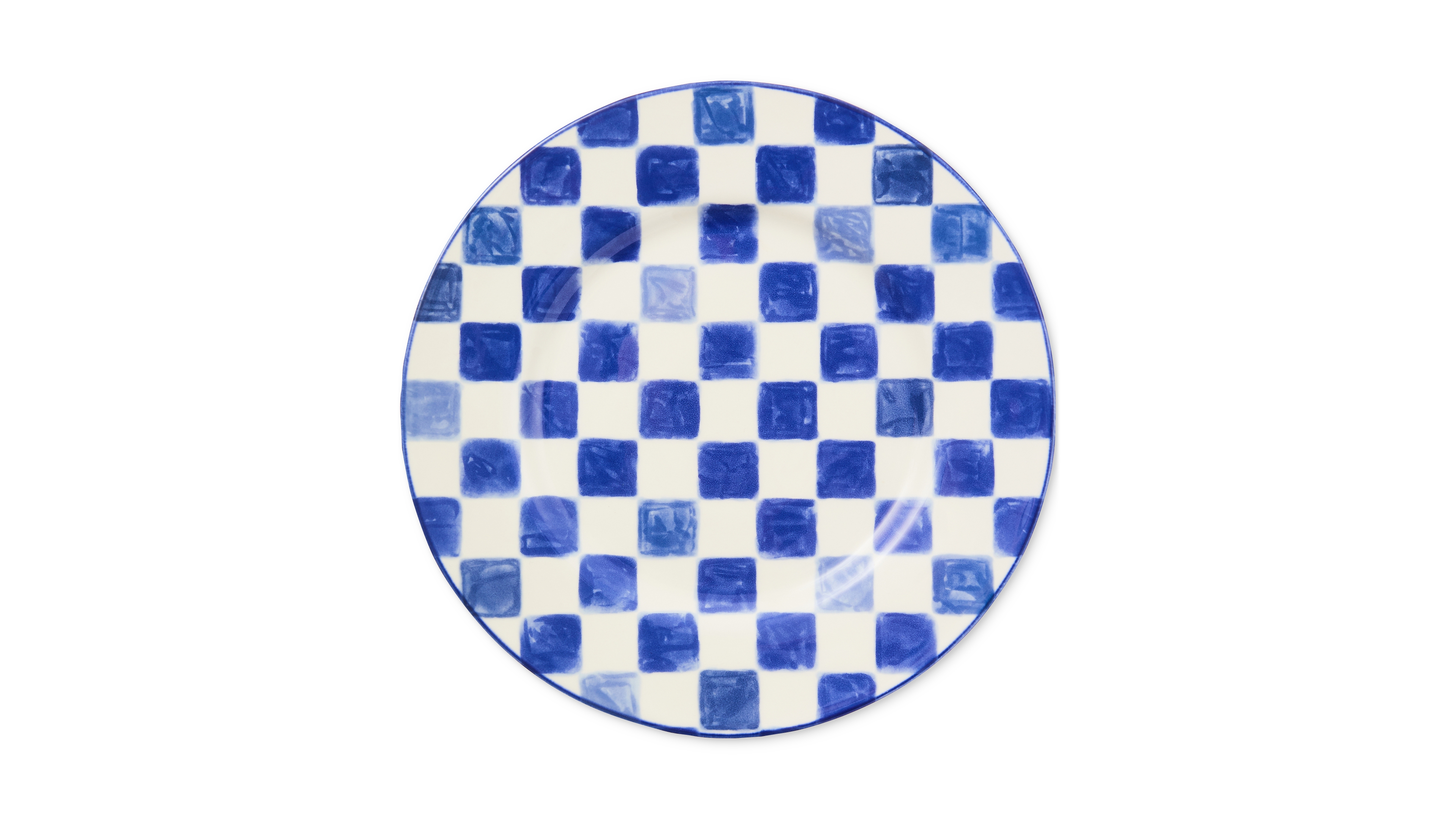Mackenzie-Childs Indigo Check Dinner Plate
