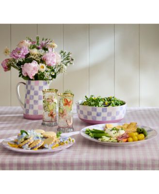 Lilac Check Dinner Plate