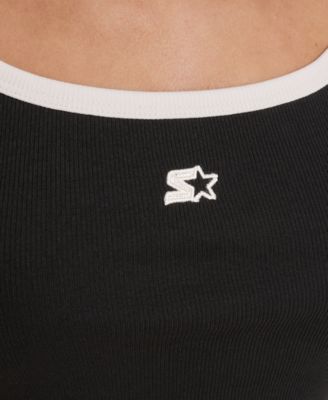 Women's Ringer Contrast-Strap Square-Neck Tank Top