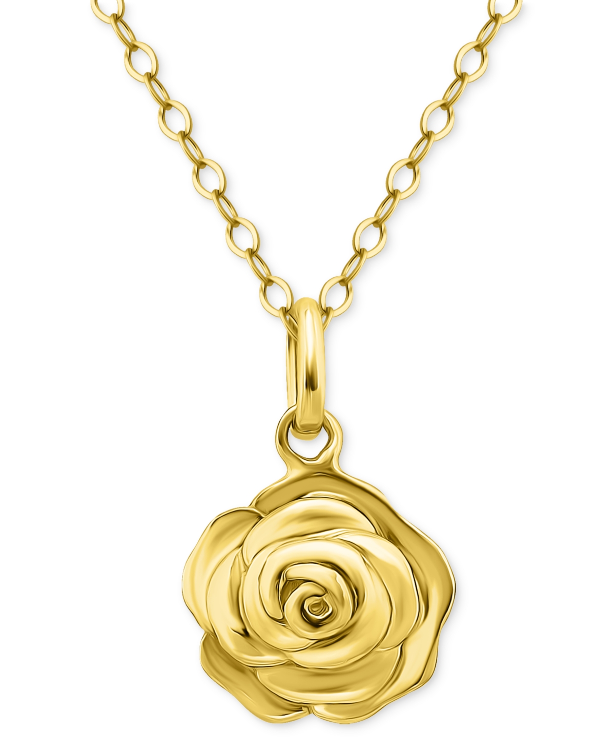 Giani Bernini Rose Pendant Necklace, 16" + 2" Extender In Sterling Silver Or 18k Gold Over Sterling Silver, Exclus In Gold Over Silver