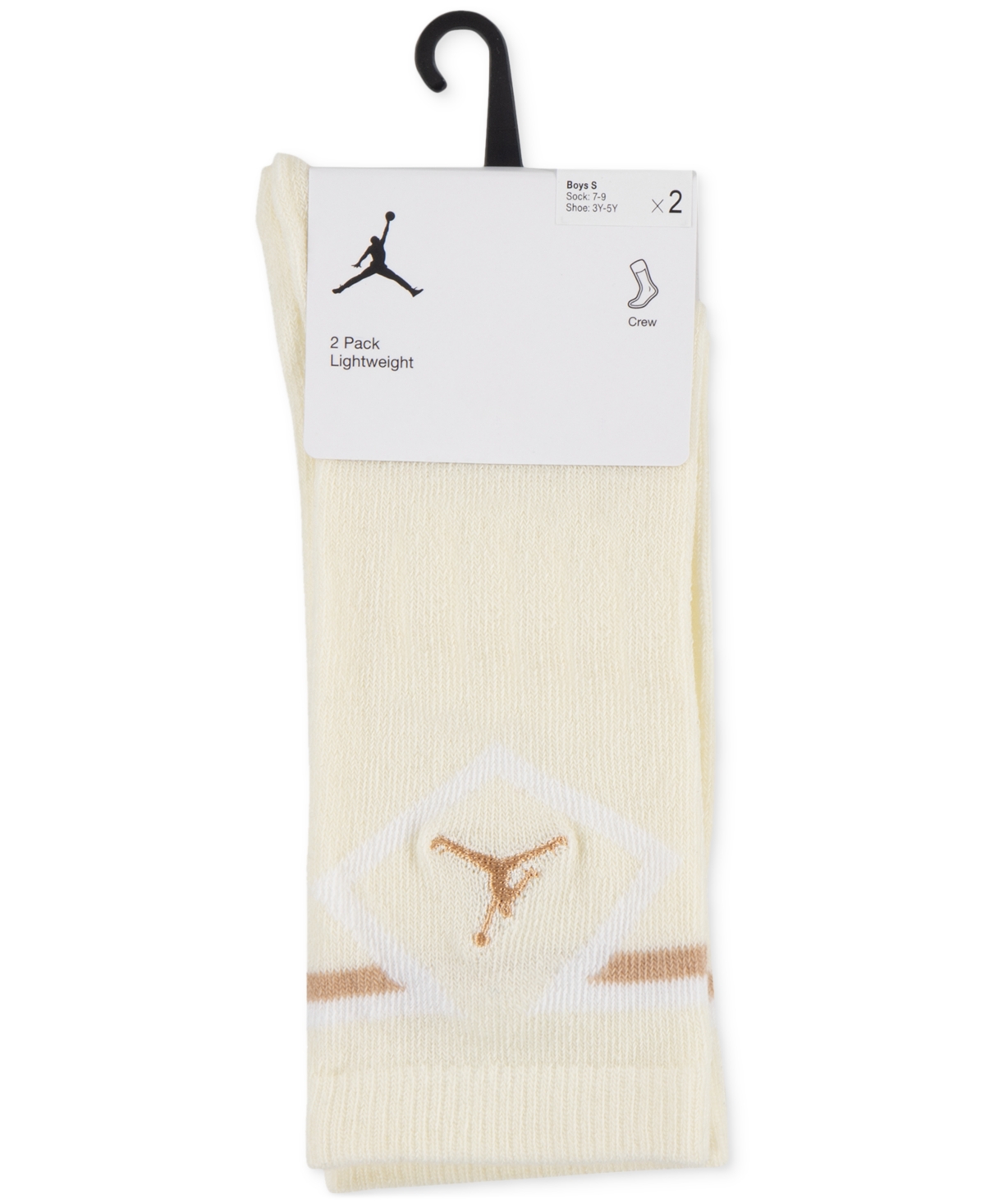 Jordan Big Kids Diamond Logo High Crew Socks, Set Of 2 (a $14.00 Value) In Coconut Milk
