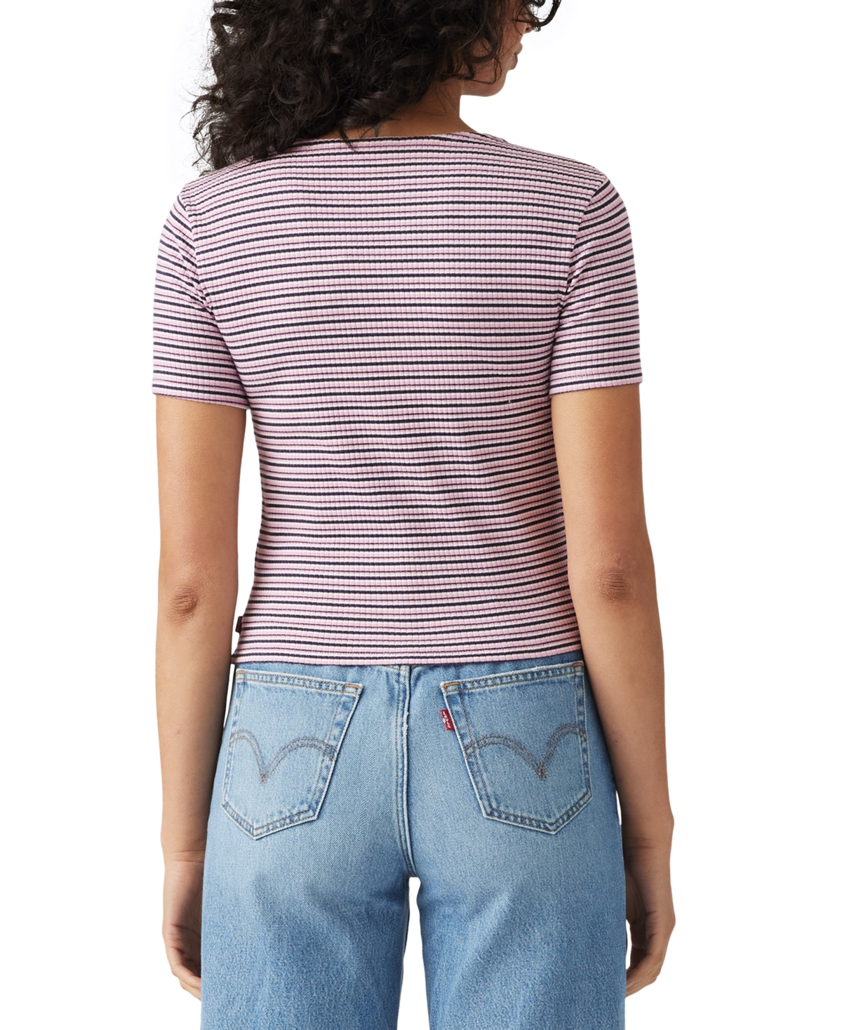 Levi's Muse Short Sleeve T-shirt In Pontoon Stripe Fragrant Lilac