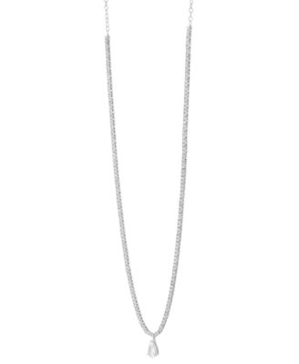 Lab Grown Diamond Pear & Round 20" Statement Necklace (5 ct. t.w.) in 14k White Gold