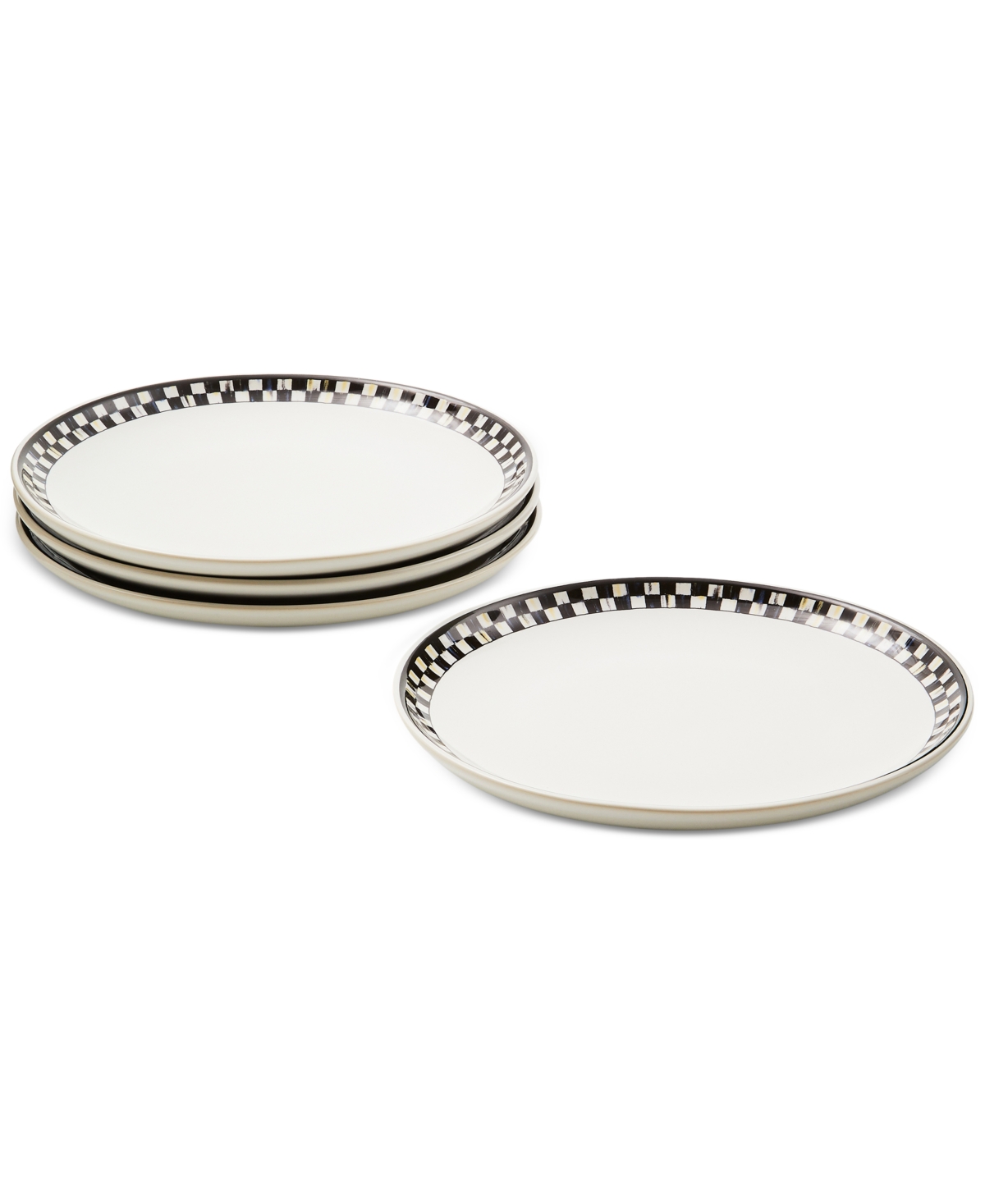 Mackenzie-childs Courtly Check Everyday Lunch Plates, Set Of 4