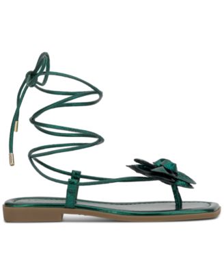 Gilma Flower Lace-Up Flat Sandals, Exclusively at Macy's