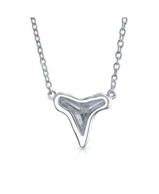 Nautical Fisherman Shark Tooth Pendant Necklace in Sterling Silver