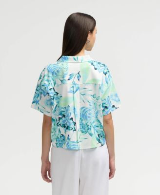 Women s Cropped Button Front Shirt