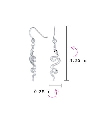 Egyptian Serpent Dangle Earrings Snake Design Sterling