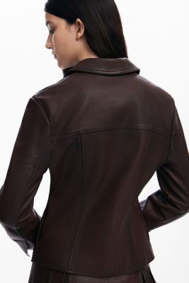 Women's Peplum leather biker jacket