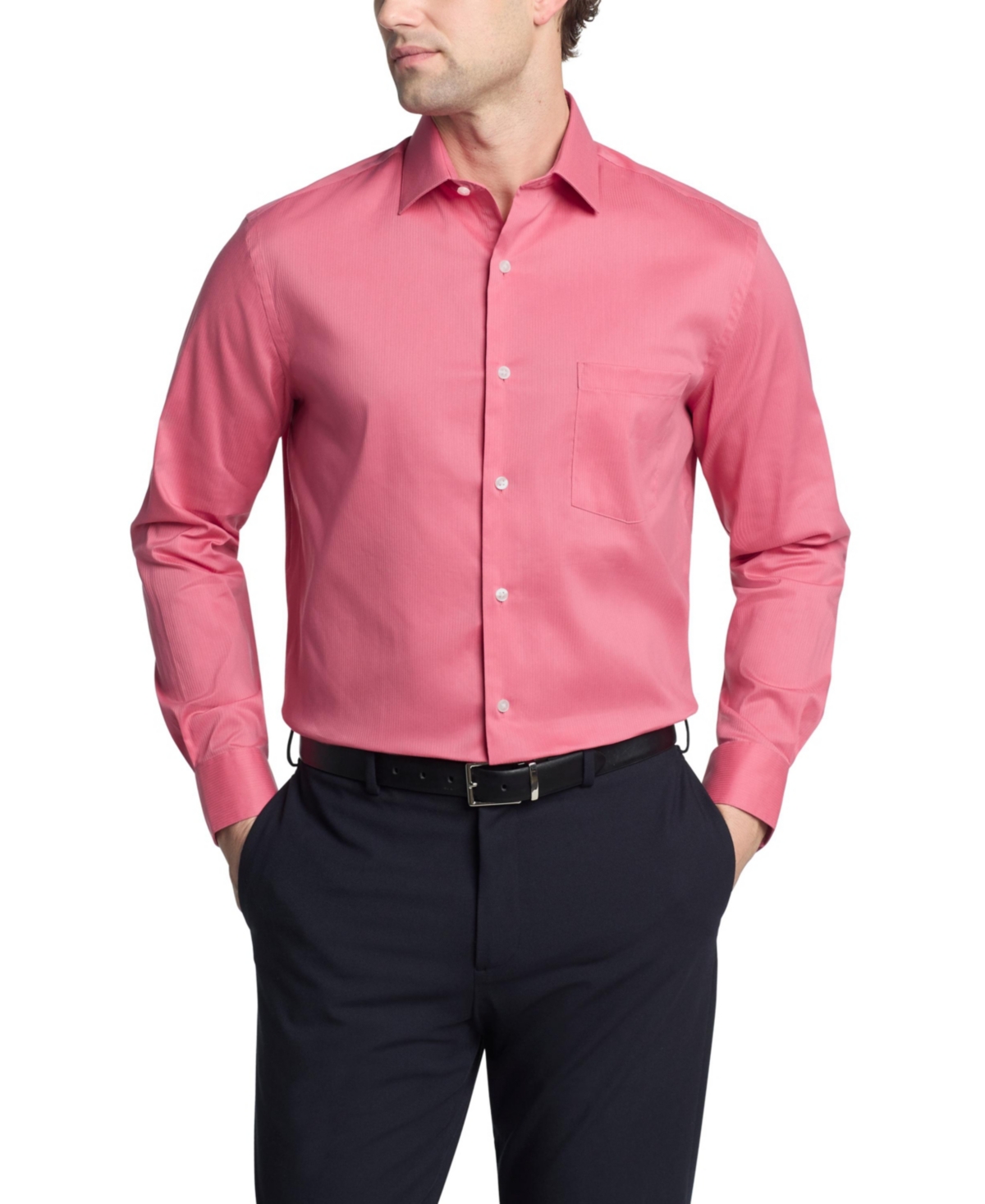 Van Heusen Men's Regular Fit Everyday Defense Dress Shirt In Rouge