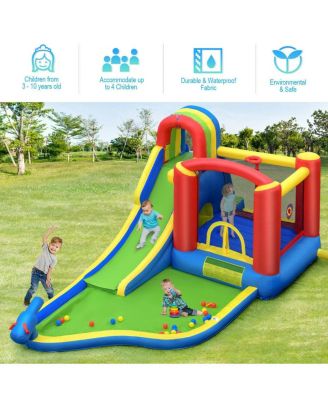 Inflatable Kids Bounce House Castle with Blower Fun and Durable Playset for Outdoor Entertainment