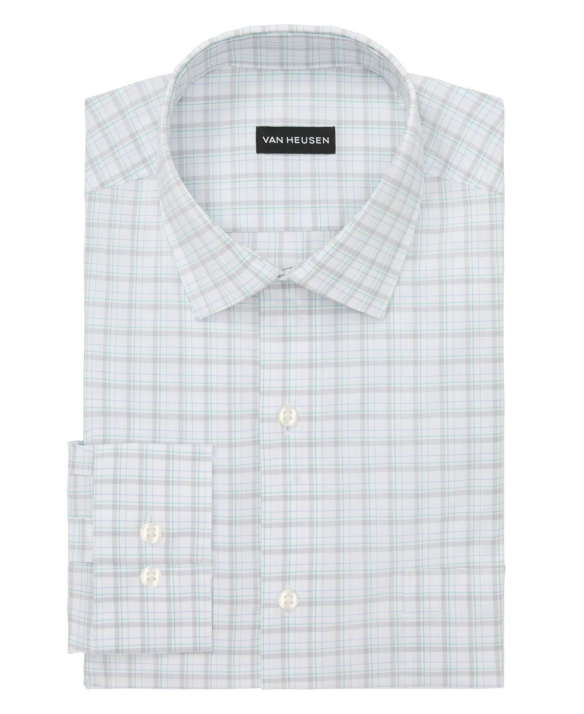 VAN HEUSEN MEN'S REGULAR FIT ULTRA WRINKLE FREE FLEX COLLAR DRESS SHIRT 