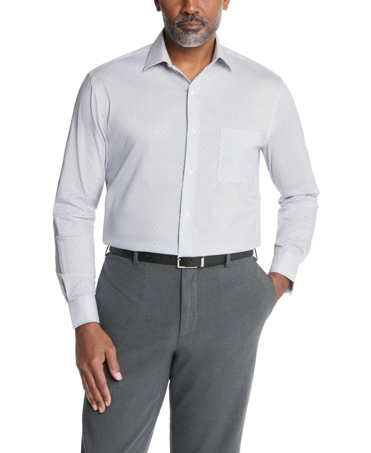 VAN HEUSEN MEN'S REGULAR FIT ULTRA WRINKLE FREE FLEX COLLAR DRESS SHIRT 