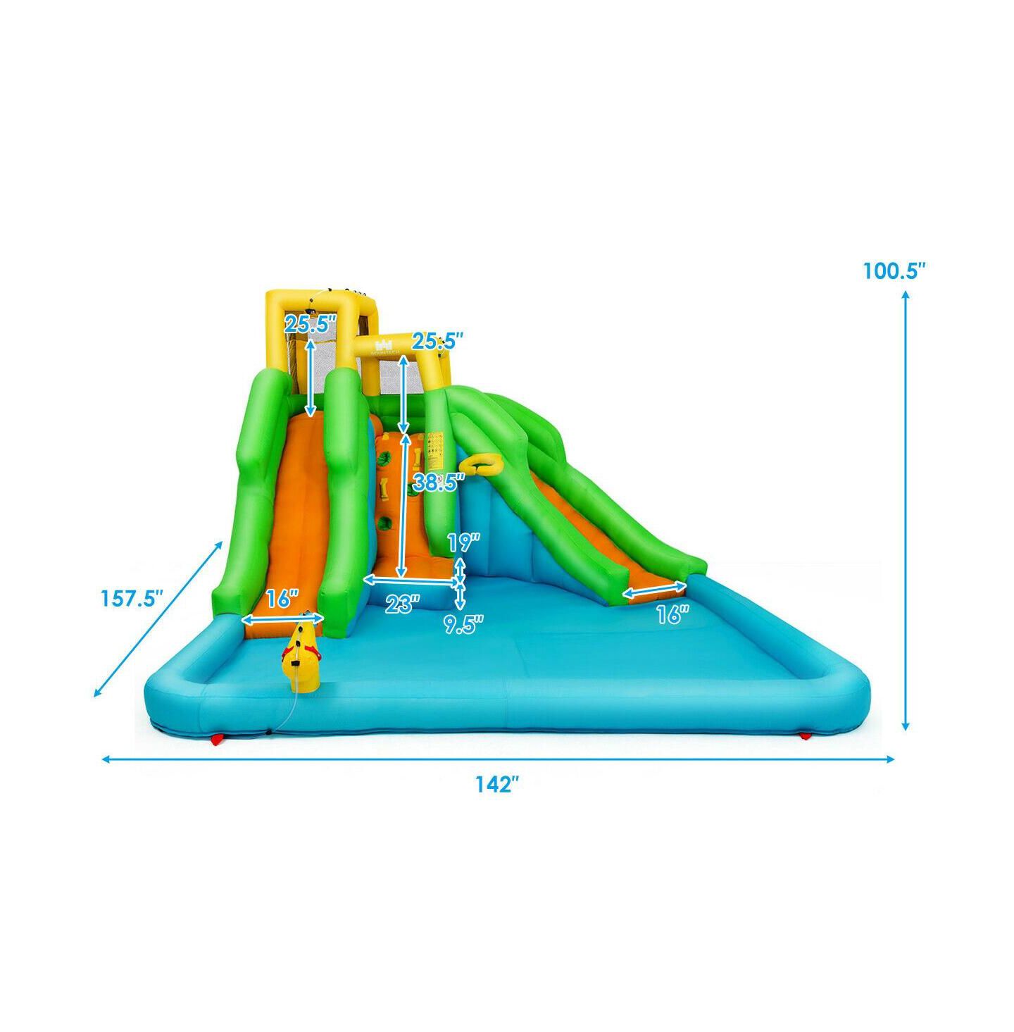 Детская игрушка Slickblue Inflatable Water Park Bounce House with Climbing Wall and Slide, For Up to 3 Players, Ages 3+, цвет: Разноцветный — фото 4