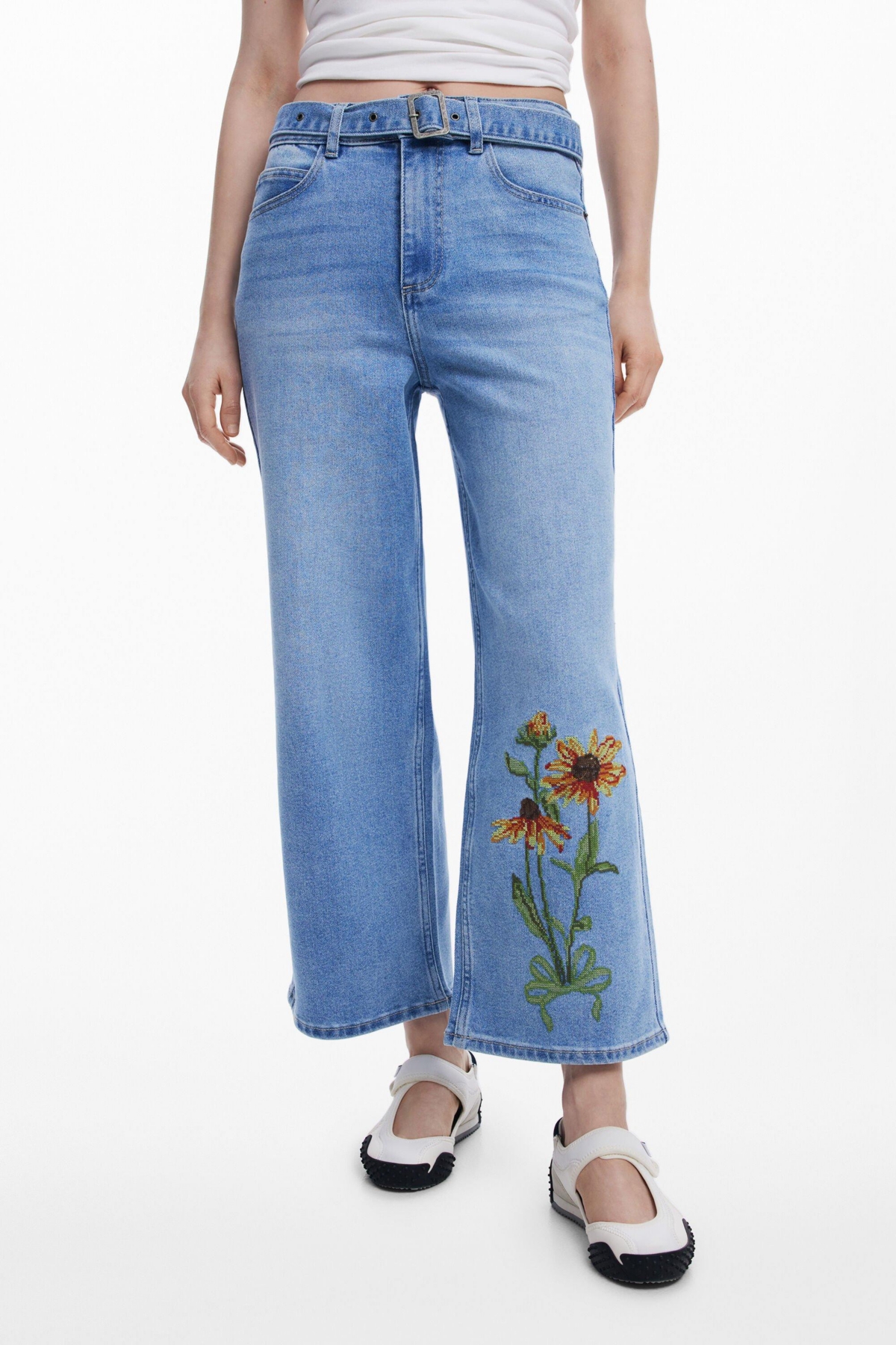 Women's Sunflower culotte jeans - Medium blue