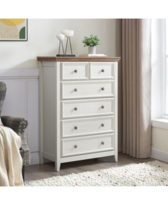 Modern 6-Drawer Dresser, Living Room Storage Cabinet, Farmhouse Organizer