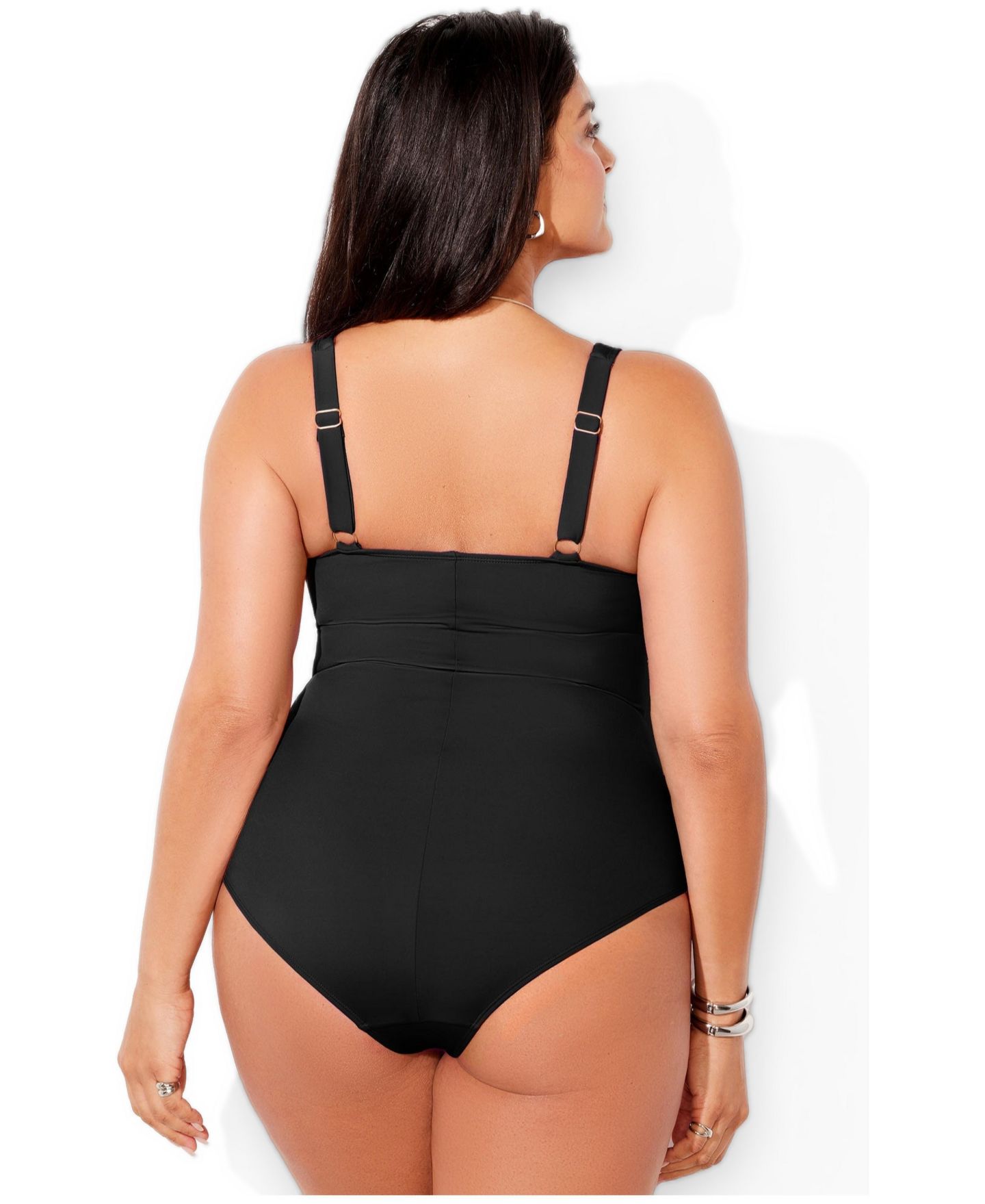 Купальник, со сборками, с перекрутом — Swimsuits for All, цвет: Чёрный — фото 2