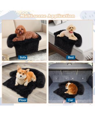 40"x 35"x 26" Plush Calming Dog Couch Bed with Anti-Slip Bottom