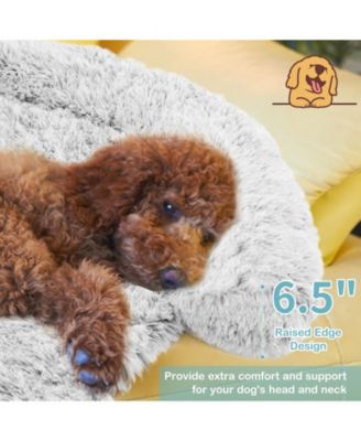 40"x 35"x 26" Plush Calming Dog Couch Bed with Anti-Slip Bottom