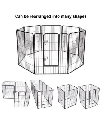 8 Metal Panel Heavy Duty Pet Playpen Dog Fence with Door