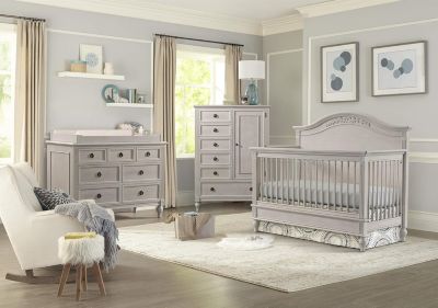 Viola Transitional Wood Changing Tray in Lace Beige