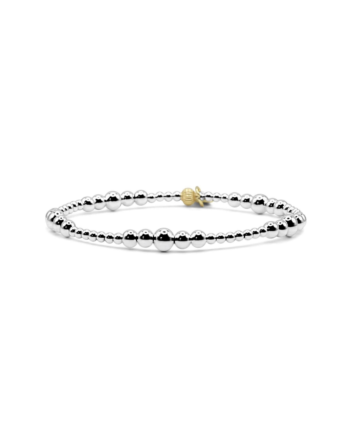 2.5mm, 4mm, & 5mm Sterling Silver Ball Stretch Bracelet - Silver