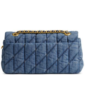 Quilted Tabby Medium Denim Shoulder Bag 26 