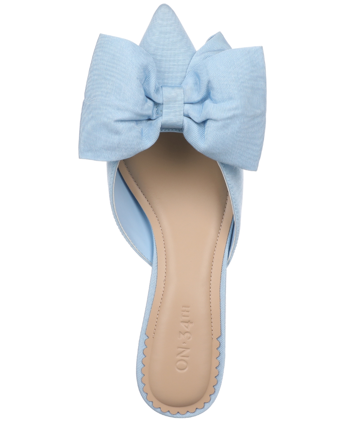 On 34th Alaynaa Pointed-toe Bow Mule Pumps, Exclusively At Macy's In Blue Fabric