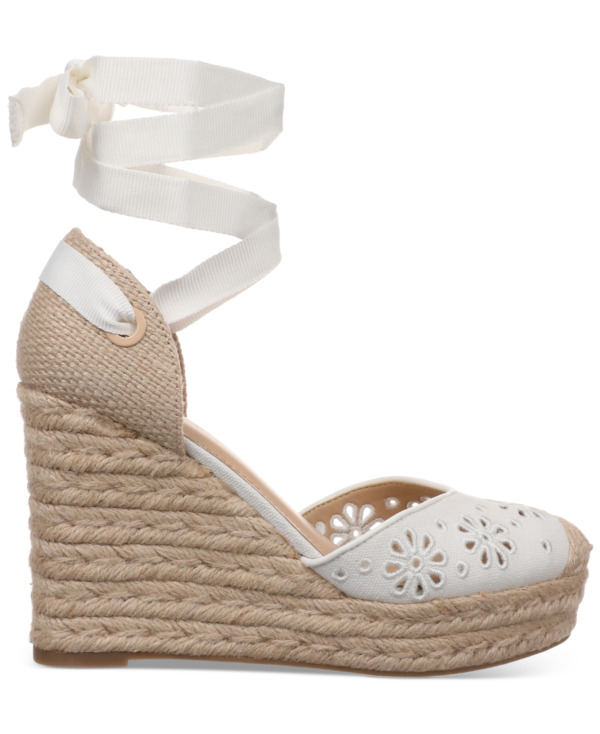 On 34th Melindaa Espadrille Wedge Sandals, Exclusively At Macy's In White Eyelet
