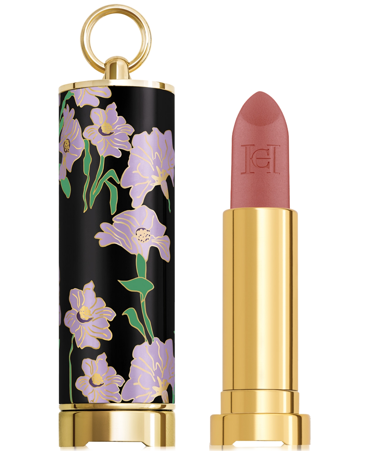 Carolina Herrera Fabulous Kiss Blur Matte Refillable Lipstick & Purple Dream Lipstick Cap In 741- Nude Supreme