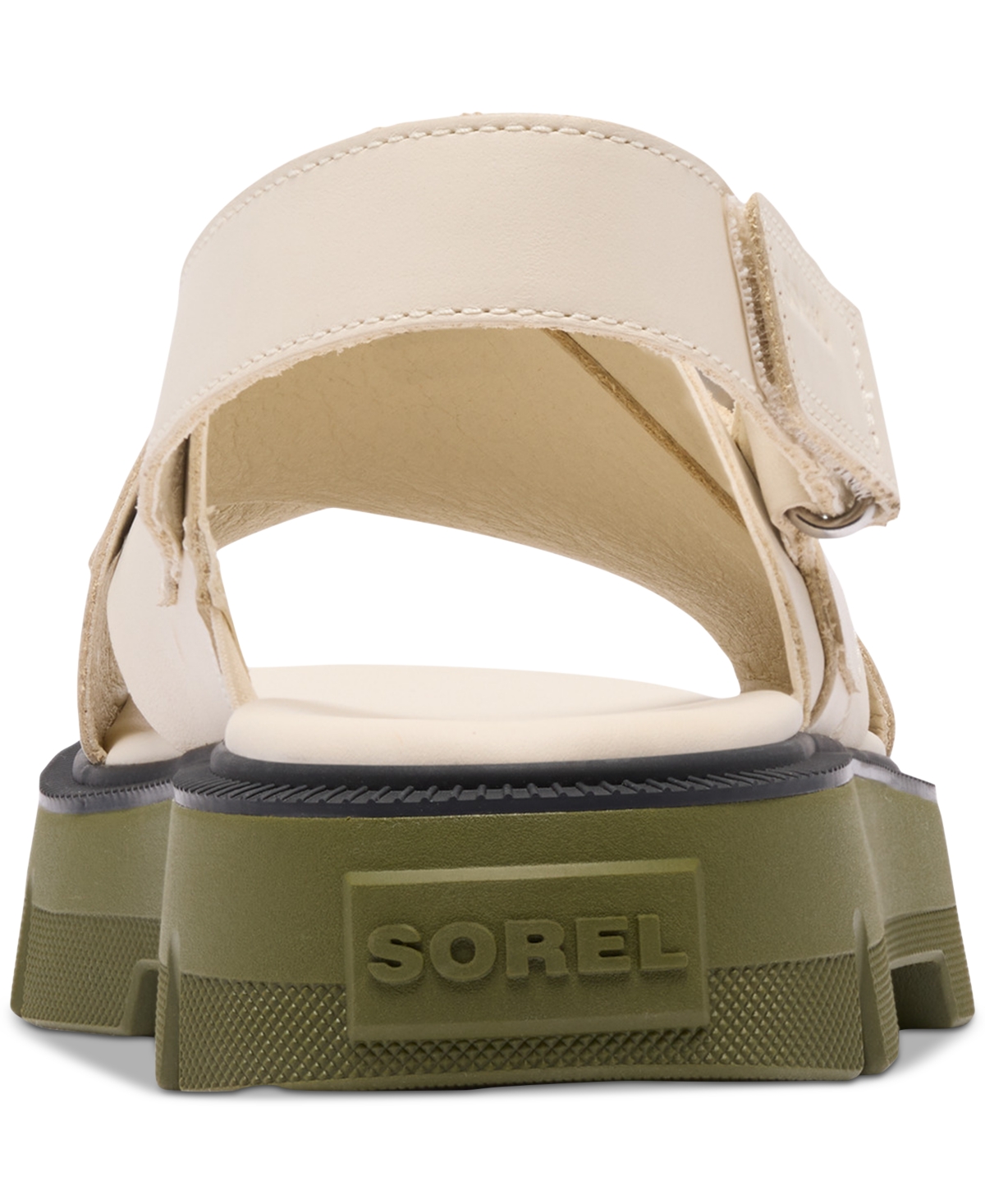 Sorel Rein Cb Crisscross Sandal In Chalk,utility Green